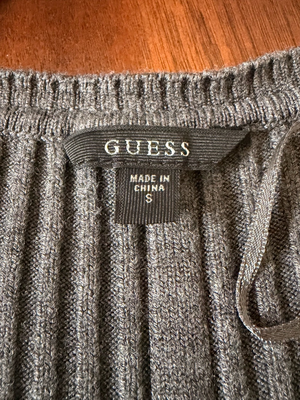 GUESS Gray Ribbed Knit Maxi Dress – Size Small